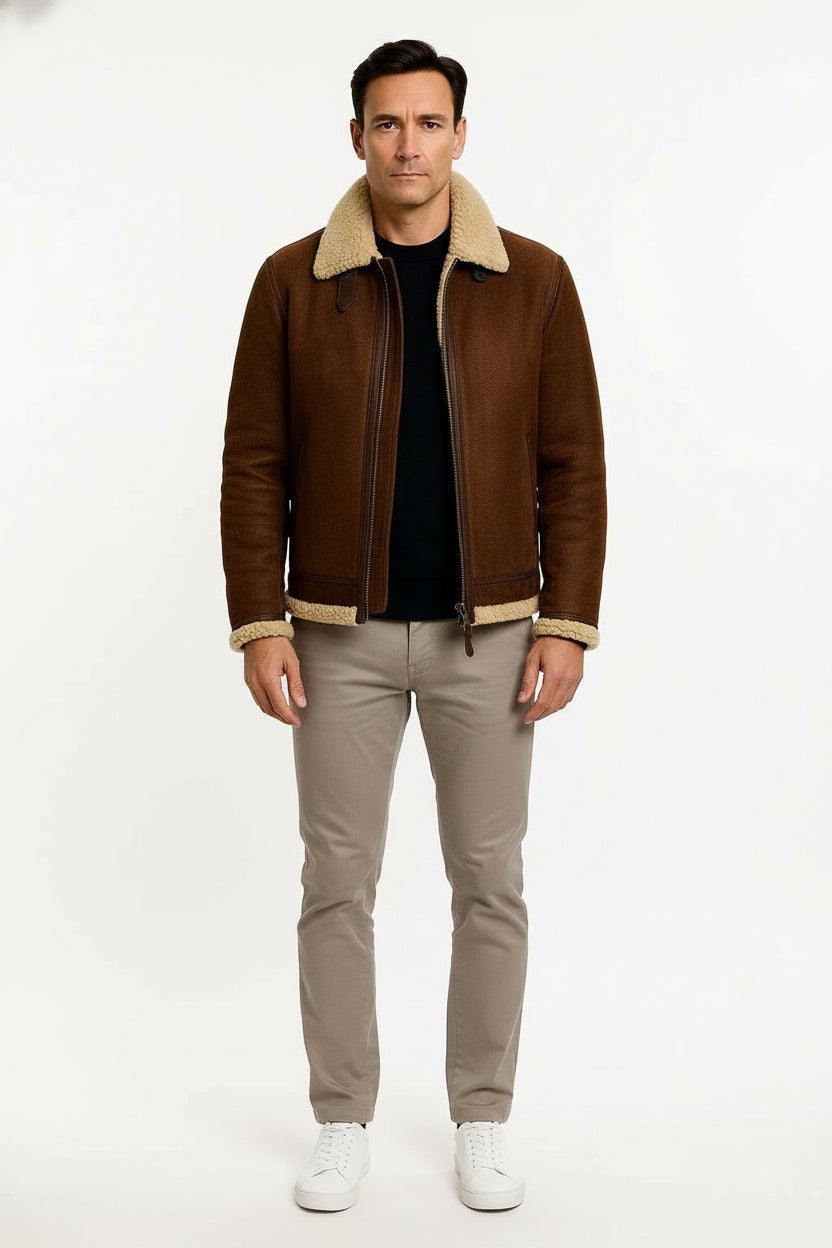 Veste Cuir Homme Slim Fit Cuir d'Agneau 0