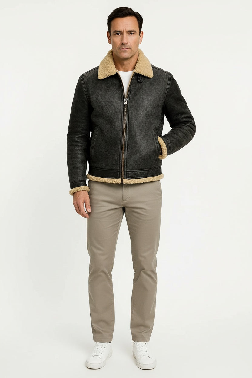 Veste Cuir Homme Slim Fit Cuir d'Agneau 5