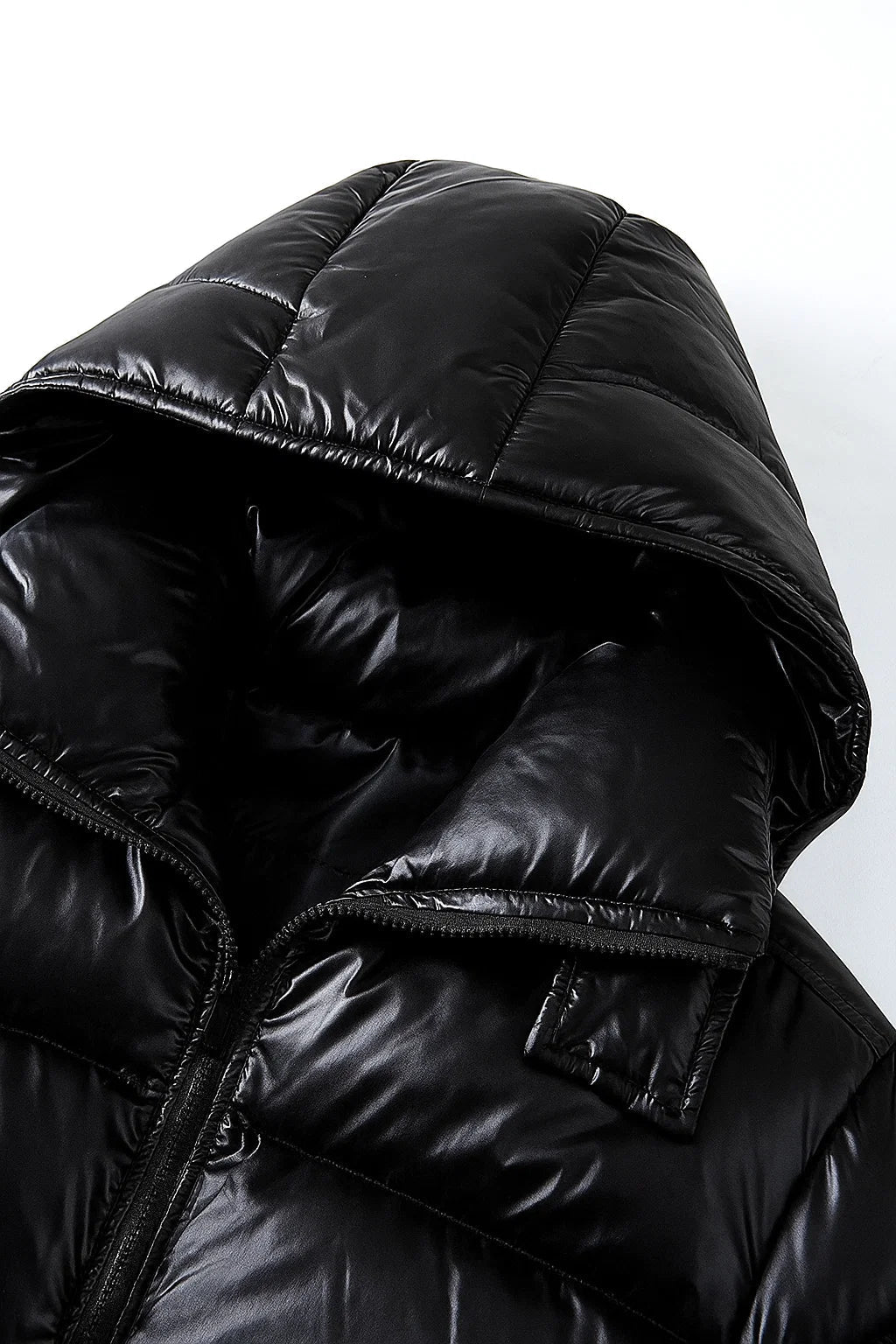 Veste Homme Matelassée Polyester Capuche Ajustable Noir 4