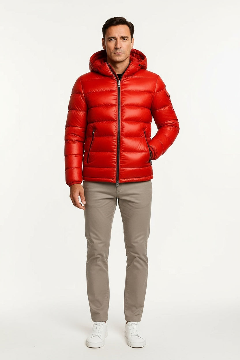 Veste Homme Matelassée Polyester Capuche Ajustable Noir 5