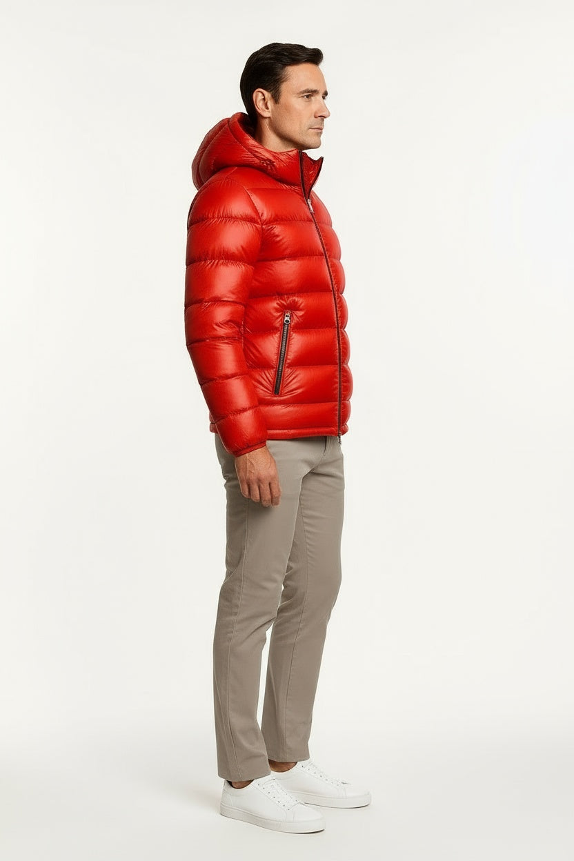 Veste Homme Matelassée Polyester Capuche Ajustable Noir 6