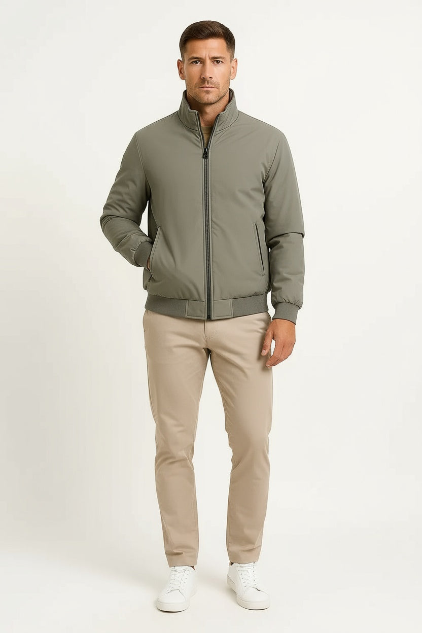 Veste Homme Bomber Polaire 100% Polyester Col Montant Casual Hiver 6