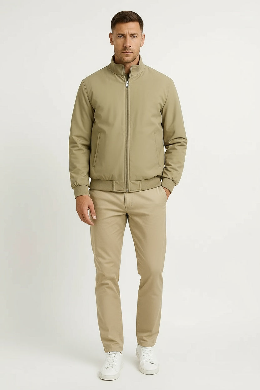 Veste Homme Bomber Polaire 100% Polyester Col Montant Casual Hiver 7